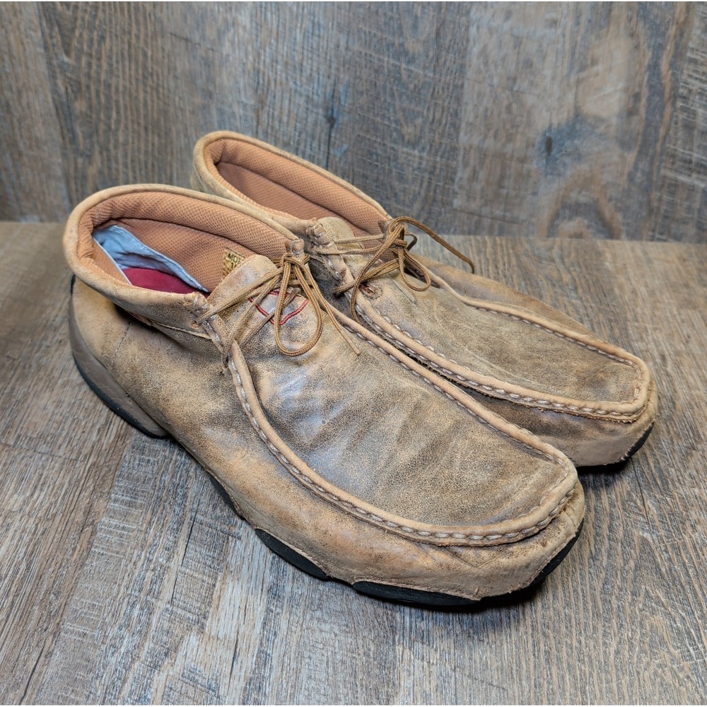 Twisted X Men's Chukka Driving Moc Brown Lace Up Shoes MDM0003 Size 10.5 Wide
